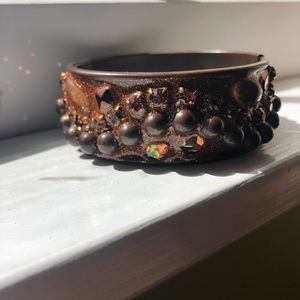 Vintage Copper Cuff Bracelet with stones.